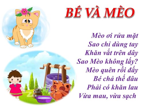 Bài thơ   Bé và mèo  
